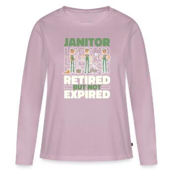 Retired caretaker - Women's Premium Organic Long Sleeve Shirt - dusky pink - Front - Julia (174cm)