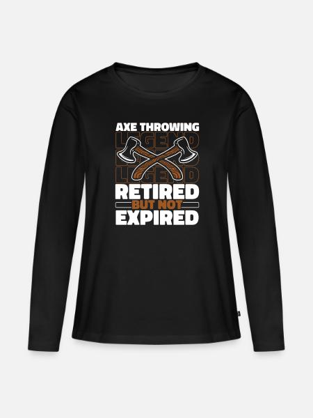Axtwerfen Axtwerfer Im Ruhestand - Frauen Premium Bio Langarmshirt - Schwarz