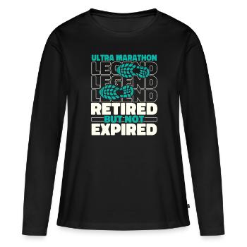 Ultramarathon in retirement - Women's Premium Organic Long Sleeve Shirt - black - Front - Julia (174cm)