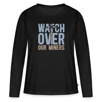 Ingénieur Pioche Ingénieur Minier - T-shirt manches longues Premium bio Femme - noir - Devant - Julia (174cm)