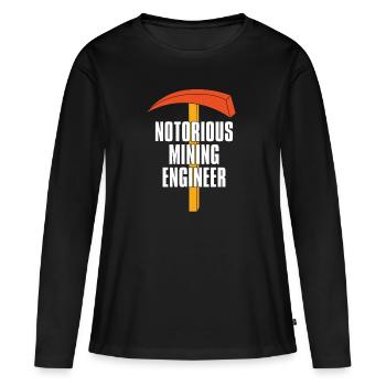 Ingénieur Pioche Ingénieur Minier - T-shirt manches longues Premium bio Femme - noir - Devant - Julia (174cm)