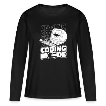 Developer Coder Programmer Computer - T-shirt manches longues Premium bio Femme - noir - Devant - Julia (174cm)