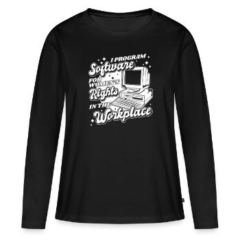 Developer Coder Programmer Computer - T-shirt manches longues Premium bio Femme - noir - Devant - Julia (174cm)