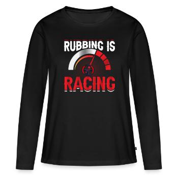 Reiben ist Rennen - Rennwagen - Frauen Premium Bio Langarmshirt - Schwarz - Vorne - Julia (174cm)