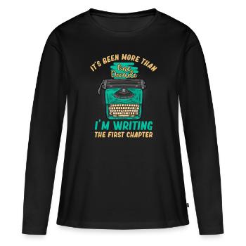 Cela fait plus d’une décennie que je - T-shirt manches longues Premium bio Femme - noir - Devant - Julia (174cm)
