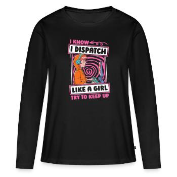 Centre de contrôle des appels d’urgence pour les filles - T-shirt manches longues Premium bio Femme - noir - Devant - Julia (174cm)