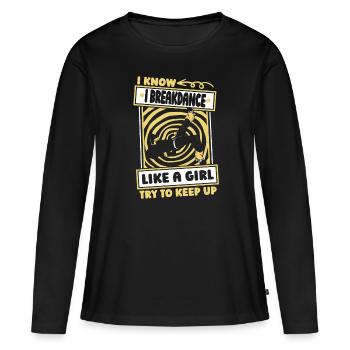 Breakdance Breakdancer Breakdance Drôle - T-shirt manches longues Premium bio Femme - noir - Devant - Julia (174cm)