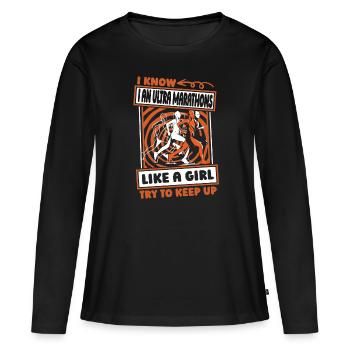 Ultramarathon Funny - Women's Premium Organic Long Sleeve Shirt - black - Front - Julia (174cm)