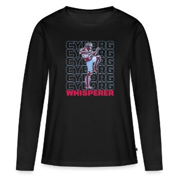 Robotique Ai Robot Cyborg - T-shirt manches longues Premium bio Femme - noir - Devant - Julia (174cm)