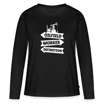 Plate-forme pétrolière de champs pétrolifères - T-shirt manches longues Premium bio Femme - noir - Devant - Julia (174cm)