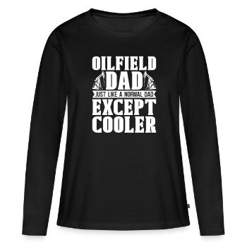Oil Field Oil Rig Père Oilfield Papa - T-shirt manches longues Premium bio Femme - noir - Devant - Julia (174cm)