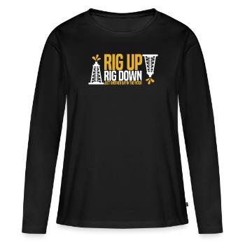 Plate-forme pétrolière Lustig - T-shirt manches longues Premium bio Femme - noir - Devant - Julia (174cm)