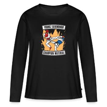 Taekwondo Taekwondo Père - T-shirt manches longues Premium bio Femme - noir - Devant - Julia (174cm)