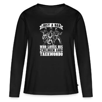 Taekwondo Père Taekwondo - T-shirt manches longues Premium bio Femme - noir - Devant - Julia (174cm)