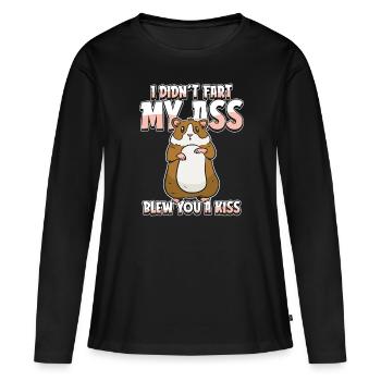 Cochon d’Inde Cochon d’Inde Humour - T-shirt manches longues Premium bio Femme - noir - Devant - Julia (174cm)