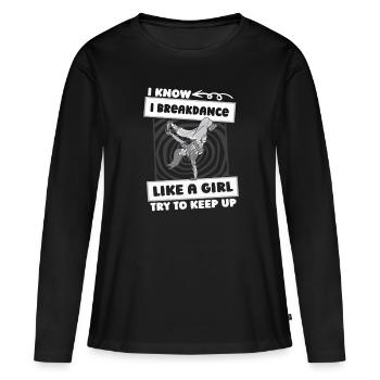 Breakdance Breakdancer Breakdancing Girls - T-shirt manches longues Premium bio Femme - noir - Devant - Julia (174cm)