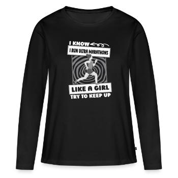 Ultramarathon Girls - Women's Premium Organic Long Sleeve Shirt - black - Front - Julia (174cm)