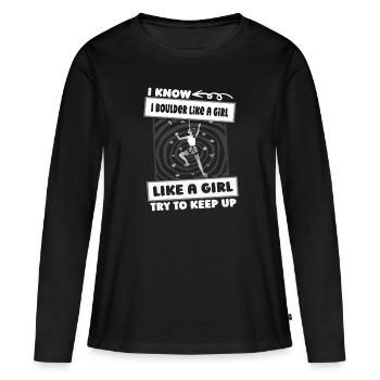 Bloc Bloc Filles - T-shirt manches longues Premium bio Femme - noir - Devant - Julia (174cm)