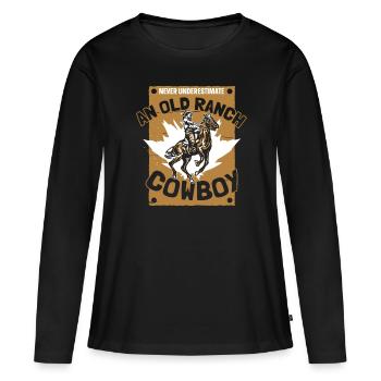 Rodeo Cowboy Ranch Cowboy - T-shirt manches longues Premium bio Femme - noir - Devant - Julia (174cm)