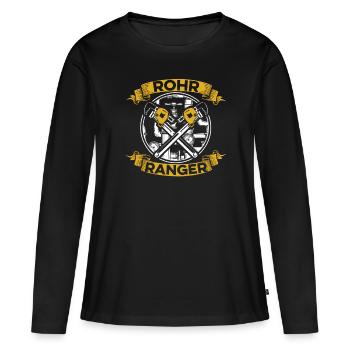 Clé du constructeur de pipeline - T-shirt manches longues Premium bio Femme - noir - Devant - Julia (174cm)