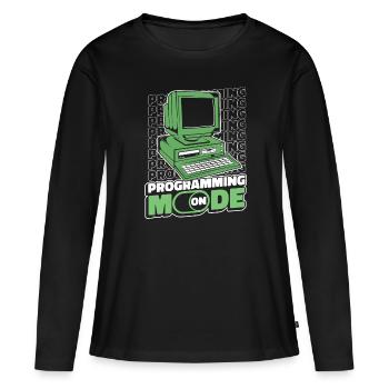 Developer Coder Programmer Computer - T-shirt manches longues Premium bio Femme - noir - Devant - Julia (174cm)