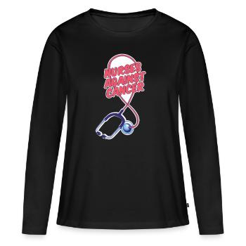 Stéthoscope infirmier - T-shirt manches longues Premium bio Femme - noir - Devant - Julia (174cm)