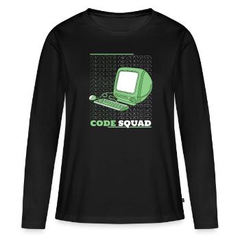 Entwickler Coder Programmierer Rechner - Frauen Premium Bio Langarmshirt - Schwarz - Vorne - Julia (174cm)