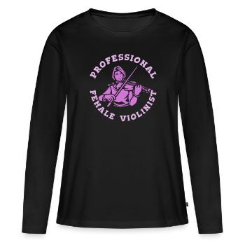 Violon Violon - T-shirt manches longues Premium bio Femme - noir - Devant - Julia (174cm)