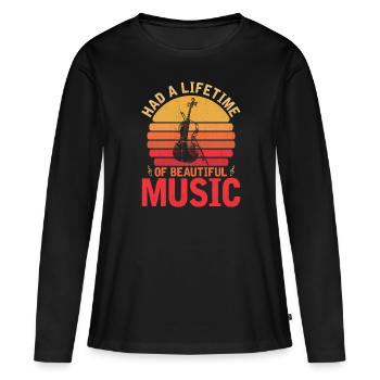 Violon Violon - T-shirt manches longues Premium bio Femme - noir - Devant - Julia (174cm)