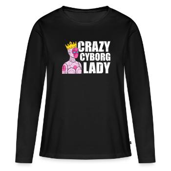 Robotique Ai Robot Cyborg - T-shirt manches longues Premium bio Femme - noir - Devant - Julia (174cm)