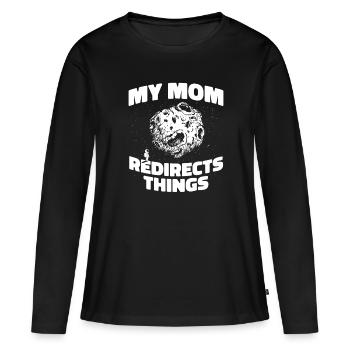Space Space Mama Astroid Diversion - T-shirt manches longues Premium bio Femme - noir - Devant - Julia (174cm)