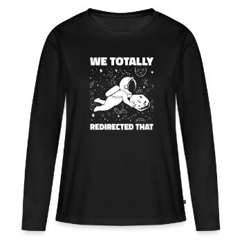 Space Space Funny Astroid Diversion - T-shirt manches longues Premium bio Femme - noir - Devant - Julia (174cm)