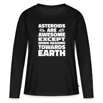 Space Space Funny Astroid Diversion - T-shirt manches longues Premium bio Femme - noir - Devant - Julia (174cm)
