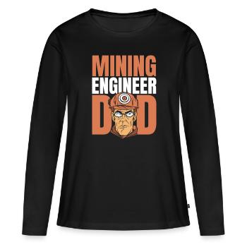 Ingenieur Vati Bergbauingenieur - Frauen Premium Bio Langarmshirt - Schwarz - Vorne - Julia (174cm)