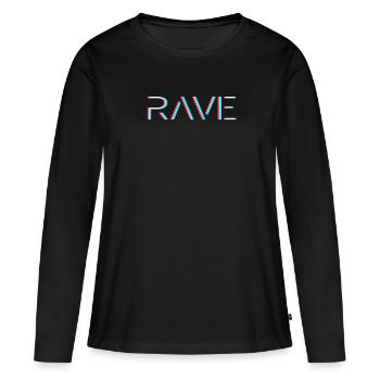 Techno Rave Festival Electro Musik Raver - Frauen Premium Bio Langarmshirt - Schwarz - Vorne - Julia (174cm)