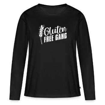 Allée sans gluten - T-shirt manches longues Premium bio Femme - noir - Devant - Julia (174cm)