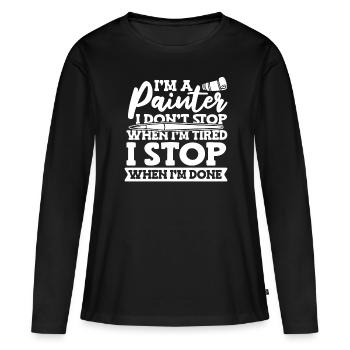 painter painter humor - Women's Premium Organic Long Sleeve Shirt - black - Front - Julia (174cm)
