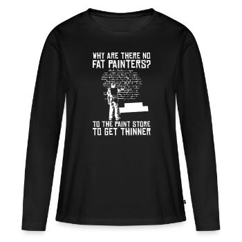 Peintre Peintre Amusement - T-shirt manches longues Premium bio Femme - noir - Devant - Julia (174cm)