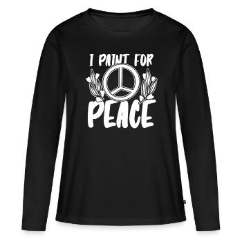 painter painter peace - Women's Premium Organic Long Sleeve Shirt - black - Front - Julia (174cm)