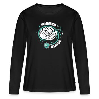 stéthoscope infirmière - T-shirt manches longues Premium bio Femme - noir - Devant - Julia (174cm)