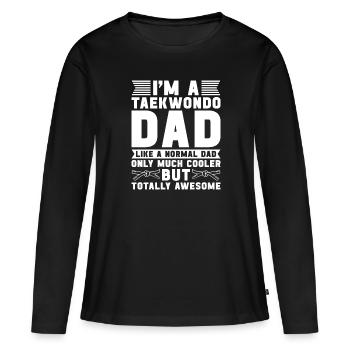 Taekwondo Père Taekwondo - T-shirt manches longues Premium bio Femme - noir - Devant - Julia (174cm)