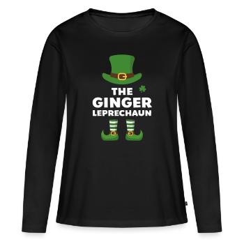 Le lutin au gingembre - T-shirt manches longues Premium bio Femme - noir - Devant - Julia (174cm)