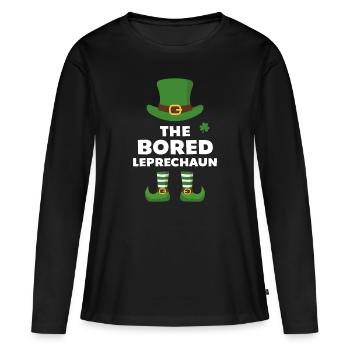 Le lutin ennuyé - T-shirt manches longues Premium bio Femme - noir - Devant - Julia (174cm)