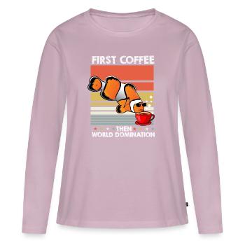 Poisson Clown Lunettes de soleil Café - T-shirt manches longues Premium bio Femme - rose poudré - Devant - Julia (174cm)