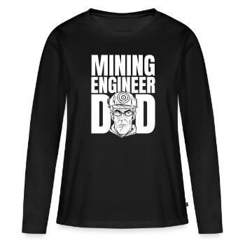 Ingenieur Vati Bergbauingenieur - Frauen Premium Bio Langarmshirt - Schwarz - Vorne - Julia (174cm)