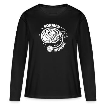 Stéthoscope infirmier - T-shirt manches longues Premium bio Femme - noir - Devant - Julia (174cm)