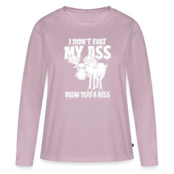 Orignal drôle Je n’ai pas pété mes fesses t’a soufflé un baiser - T-shirt manches longues Premium bio Femme - rose poudré - Devant - Julia (174cm)
