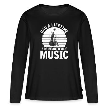 Violon Violon - T-shirt manches longues Premium bio Femme - noir - Devant - Julia (174cm)