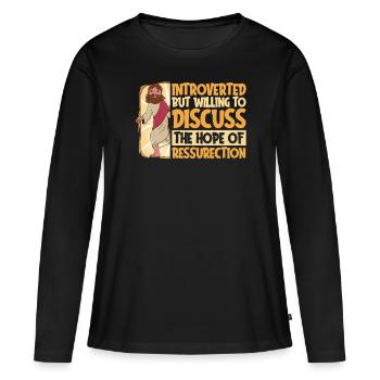Christ Christentum - Frauen Premium Bio Langarmshirt - Schwarz - Vorne - Julia (174cm)