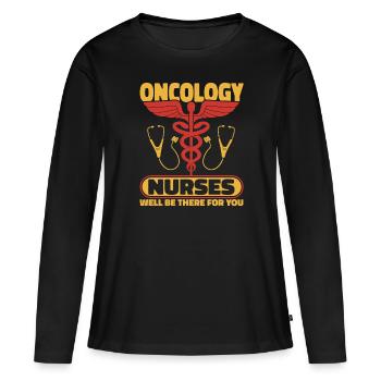 Stéthoscope infirmier - T-shirt manches longues Premium bio Femme - noir - Devant - Julia (174cm)